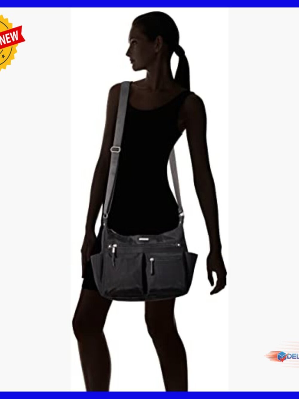 Large Hobo Crossbody Bag with RFID Wristlet, Water-Resistant Travel Purse - Picture 2 of 7